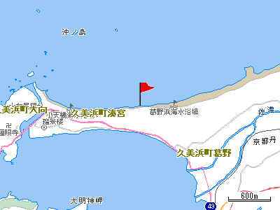 久美浜海岸周辺の地図
