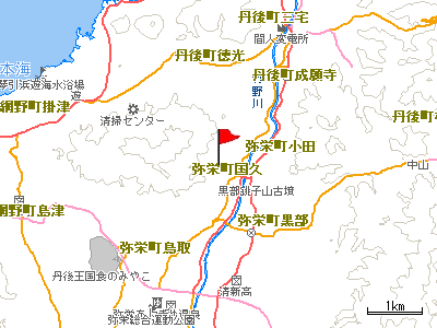 国久川砂防ダム工周辺の地図