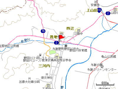 岩屋川・四辻親水公園周辺の地図