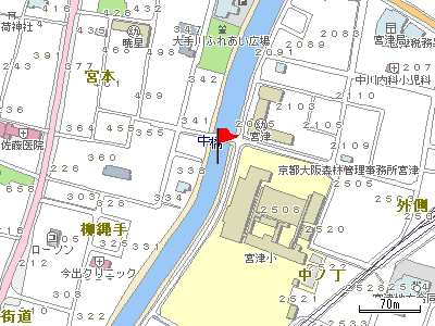 中橋展望台の位置図