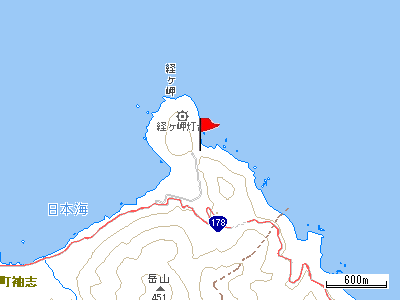 経ヶ岬園地周辺の地図